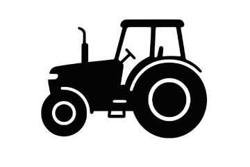 Obraz premium Farm tractor side view silhouette vector illustration