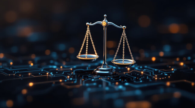 Ethical ai algorithmic bias concept digital balance