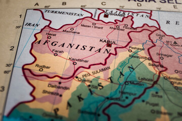 Fototapeta premium Map of Afghanistan with Major Cities