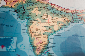 Fototapeta premium Map of India with Major Cities