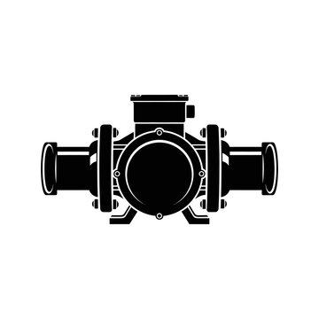 Silhouette of an Inline Circulating Pump for Hydronic Heating and Fluid Transfer