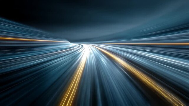 光の軌跡が流れるスピード抽象背景