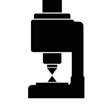 Vickers Hardness Tester Silhouette: Microscopic Indenter Machine for Material Science and Quality Assurance