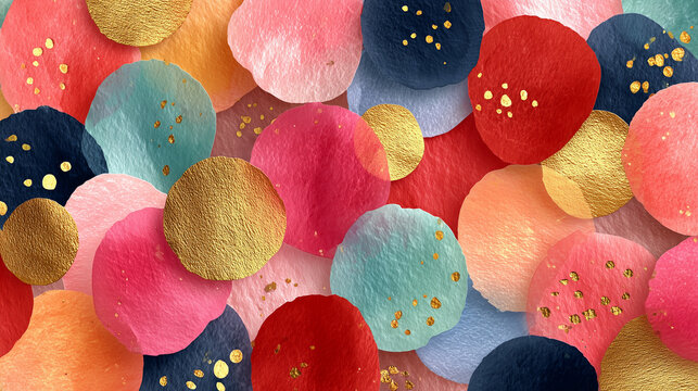 カラフルな立体ペーパードットの背景素材