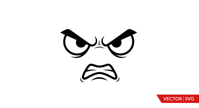 Angry Cartoon Face Icon Vector Illustration