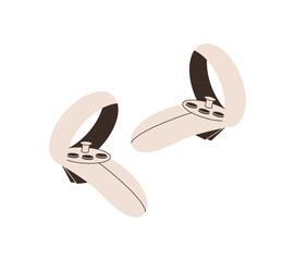 Flat gamepad icon with joystick and controller, trendy y2k device for virtual reality and videogame experience. Electronic gadget for game video entertainment, modern style visual. © moonnoon