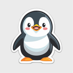 Obraz premium Cute and friendly animated penguin illustration, ideal for vibrant educational content and joyful branding