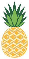 Obraz premium Stylized Pineapple Illustration with Geometric Pattern in Orange and Green Hues Isolated