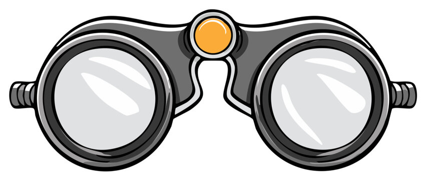 Cartoon illustration of a pair of binoculars