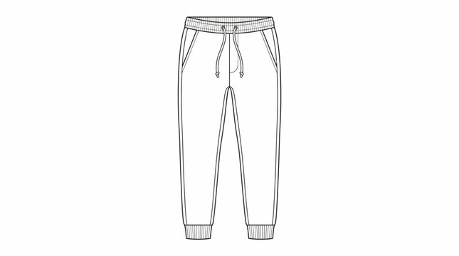 Outline drawing of a pair of comfortable jogger pants.