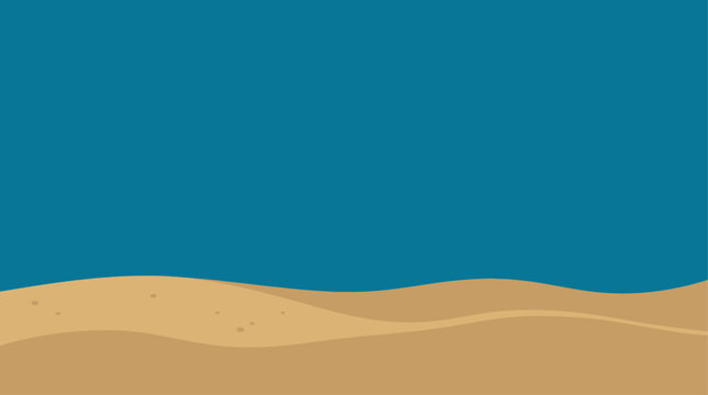 Underwater Ocean Sand Background Vector Empty Sea Floor Illustration Marine Scene