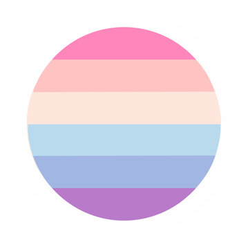 Bigender Pride Flag Circle Icon Symbol of Gender Identity and LGBTQIA Community