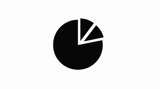 Circle pie chart diagram silhouette 

