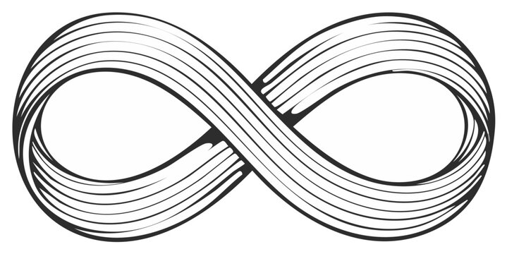 Infinity Symbol Continuous Line Art Design Loop Figure Mobius Strip Vector Illustration