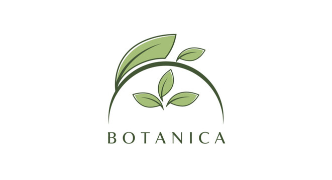 Botanica logo with green leaves.