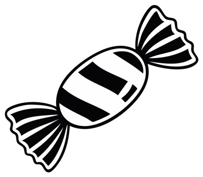 Striped Candy Sweet Treat Silhouette