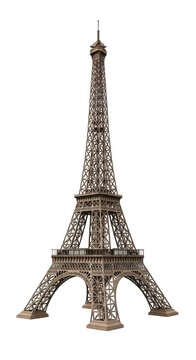 A model of the eiffel tower isolated on transparent background