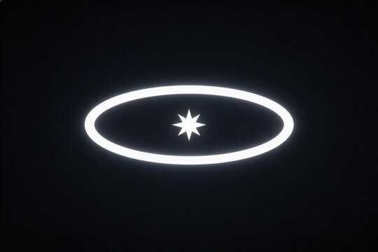 Abstract glowing star in oval