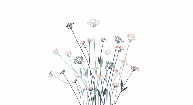 Dandelion flowers bunch green stems.