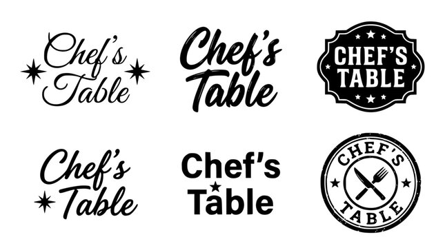 Vector graphic designs for Chef's Table restaurant logos