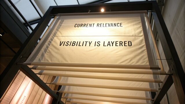 Insightful display showcasing layered visibility and relevance in contemporary design and architecture within modern spaces