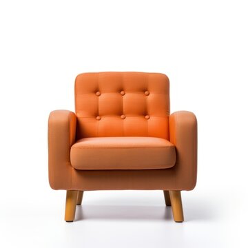 Modern orange upholstered armchair