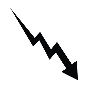 Black zigzag arrow pointing downwards