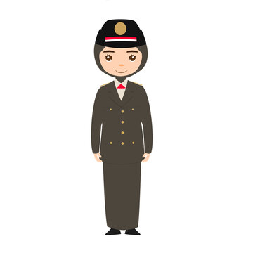 Female Civil Servant Standing Straight in Formal PDU Attire