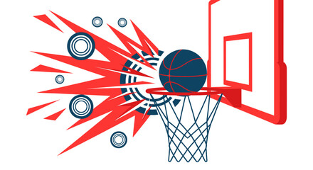 Dynamic Basketball Slam Dunk with Explosive Energy Burst © Juli