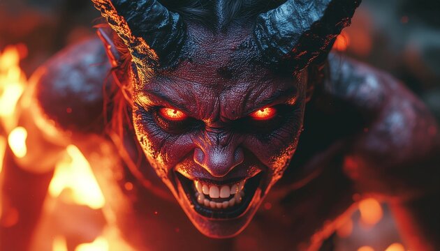 Burning Malevolence The Fiery Devil Eye of a Wrathful Demon