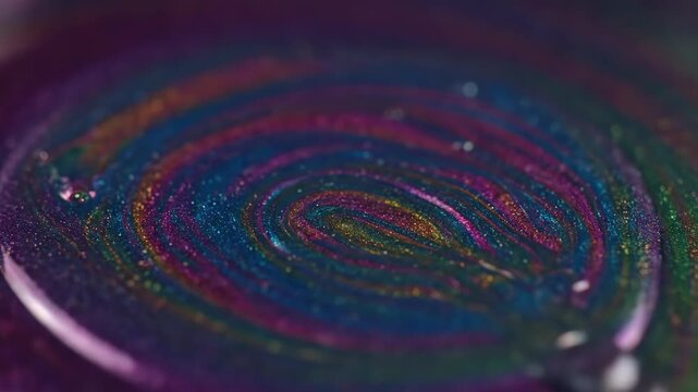 Abstract iridescent colorful oil slick surface texture close up