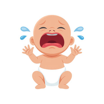 Crying baby emoji with tears of frustration