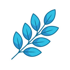 Obraz premium Glowing blue leaves on a dark background