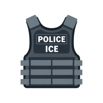 Police ice bulletproof vest isolated on transparent background