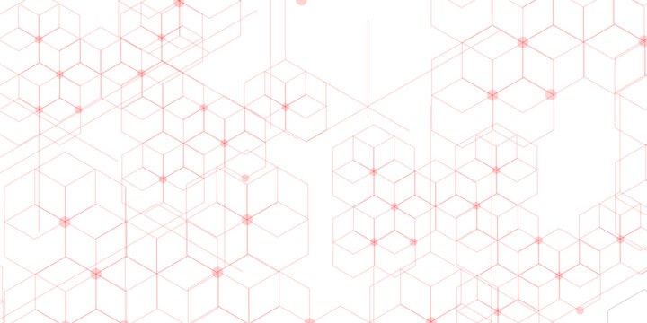abstract geometric red texture background red hexagon 3D background texture. 3d rendering illustration. Clear pattern abstract background hexagon .Futuristic abstract banner.	