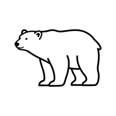 Obraz premium simple black and white polar bear outline