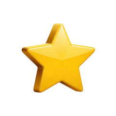 Obraz premium A shiny gold star isolated on transparent background