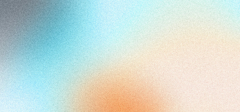 Abstract grainy gradient background, turquoise blue orange beige noise texture header, banner, wallpaper backdrop design