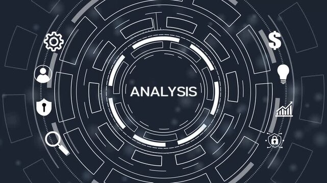Analytics Big Data analysis Business intelligence internet and modern technology concept on virtual screen.4k Animation.