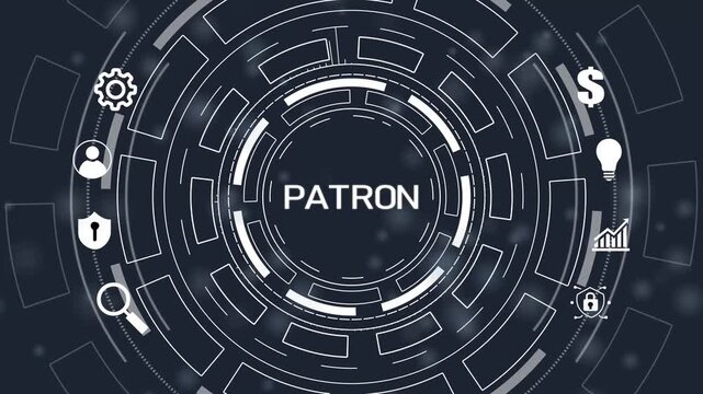 Patron and leader concept.Business, Technology, Internet and network concept.4k Animation.