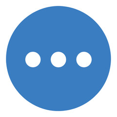 Obraz premium Blue Circle with Three White Dots Vector Icon