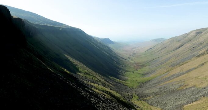Flying at High Cup Nick in Cumbria