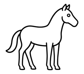 Fototapeta premium Minimal Horse Line Icon