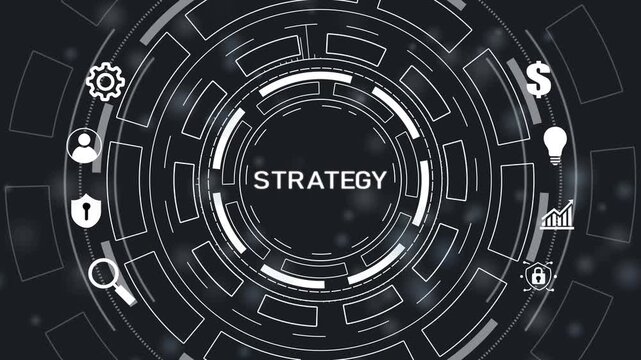 Digital Marketing content planning advertising strategy concept. Internet, business, Technology and network concept.4k Animation.