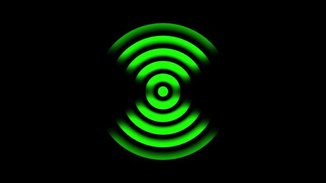 Radio waves Animation of radio waves spreading on transparent background with alpha channel channel and radio waves looping animation.