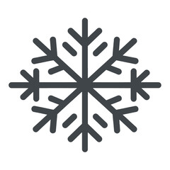 Obraz premium Symmetrical Snowflake Vector Icon on Black Background