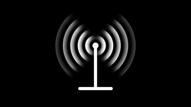 Wi-fi wireless internet network net connection icon logo wi-fi . technology wireless signal icon animation. 4k animation.