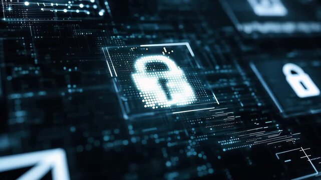 Visual representation of data protection laws featuring digital locks and security icons in a modern context highlighting privacy and security regulations