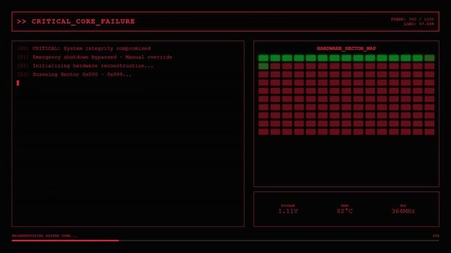 Computer Hardware Error Diagnostic Screen Digital Background.