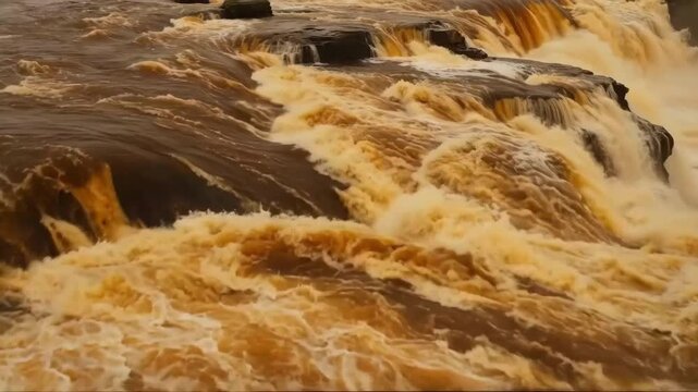 4K黄河水河流波涛汹涌母亲河
